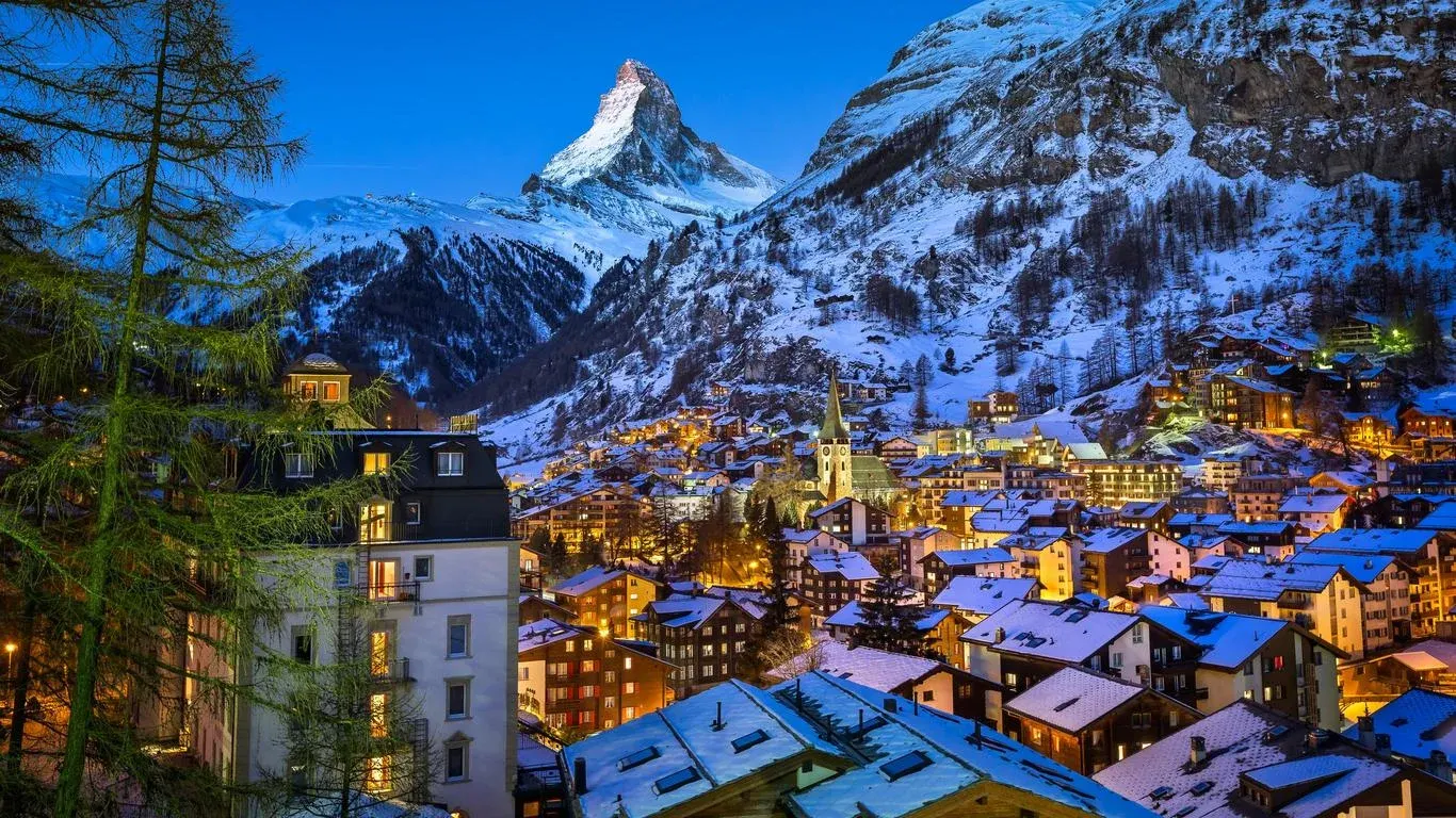 Get Weed in Zermatt 2026 - Cannabis travel guide header image showing Zermatt Switzerland Alps